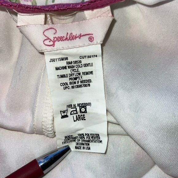 Speechless Skirt Womens L White Pink Floral Ruffle Midi Polyester USA Made - Picture 6 of 6